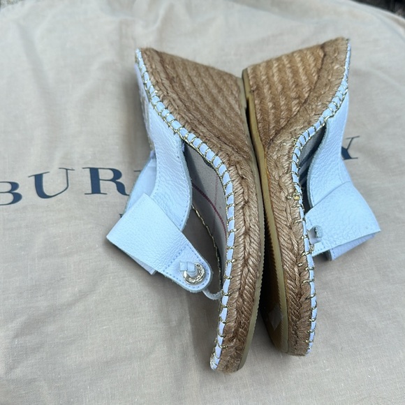 Burberry White Nova Check Espadrille Wedge - Picture 8 of 11